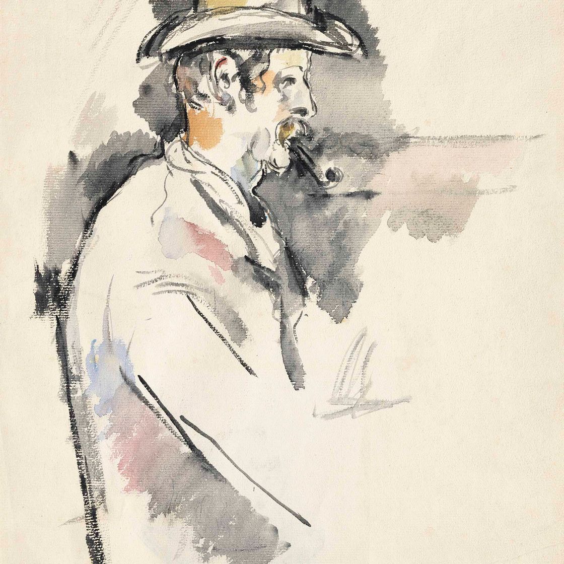 Paul Cézanne — Человек с трубкой (Этюд для героя карт) (справа налево); Отец Александр (слева направо )
