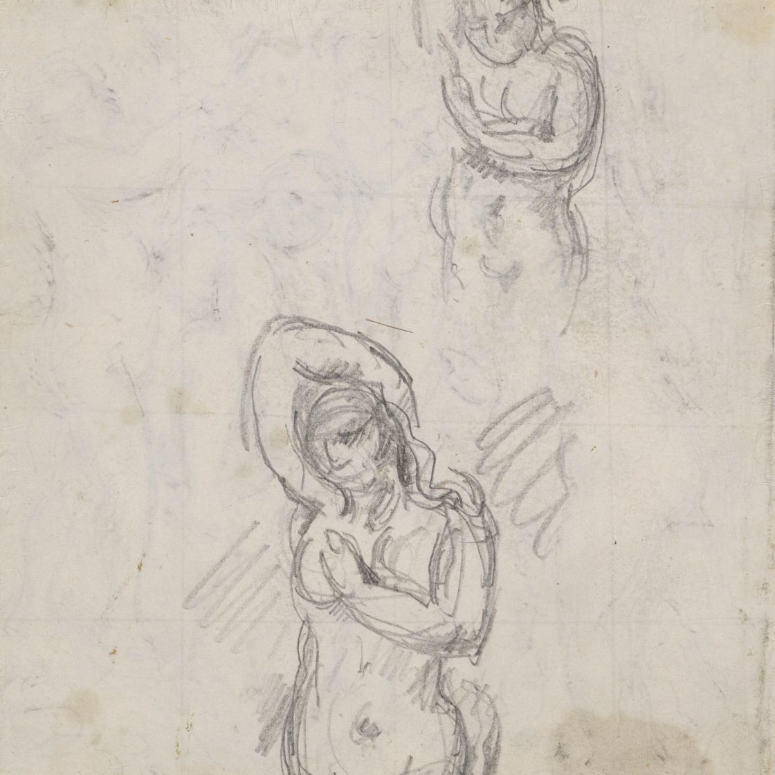 Paul Cézanne — Четыре беньезийца (справа); Этюды беньезийца (сзади), изображение 4