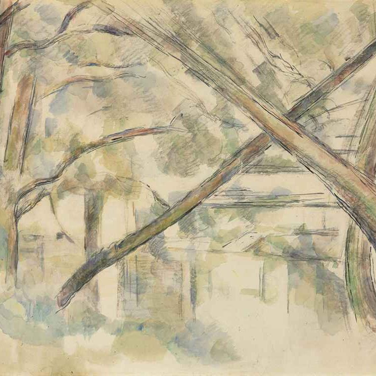 Paul Cézanne — Деревья на круазанте у восточного берега, II