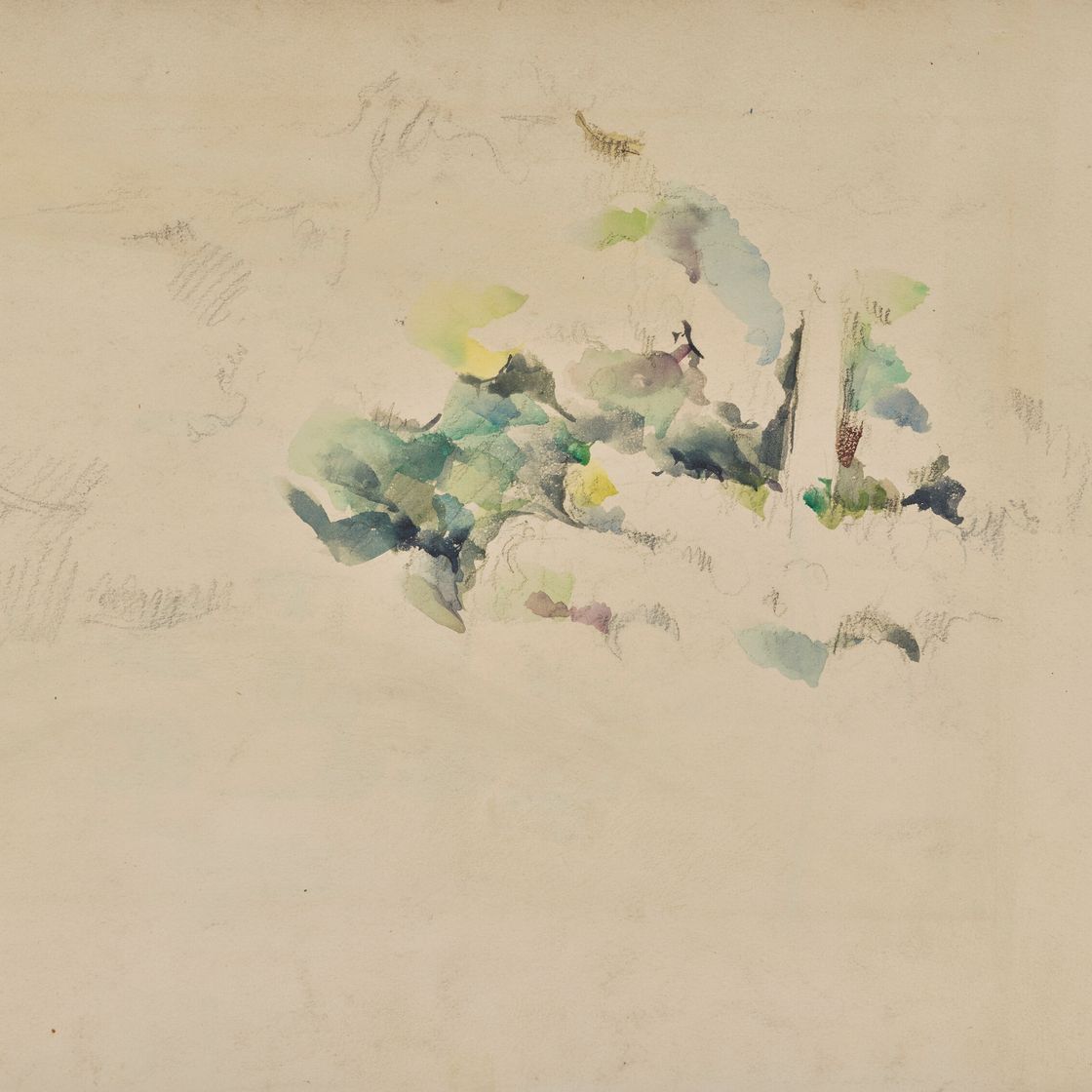 Paul Cézanne — Вю д'ун Бург ( Эмань ) (справа); Зелень (сзади), изображение 2