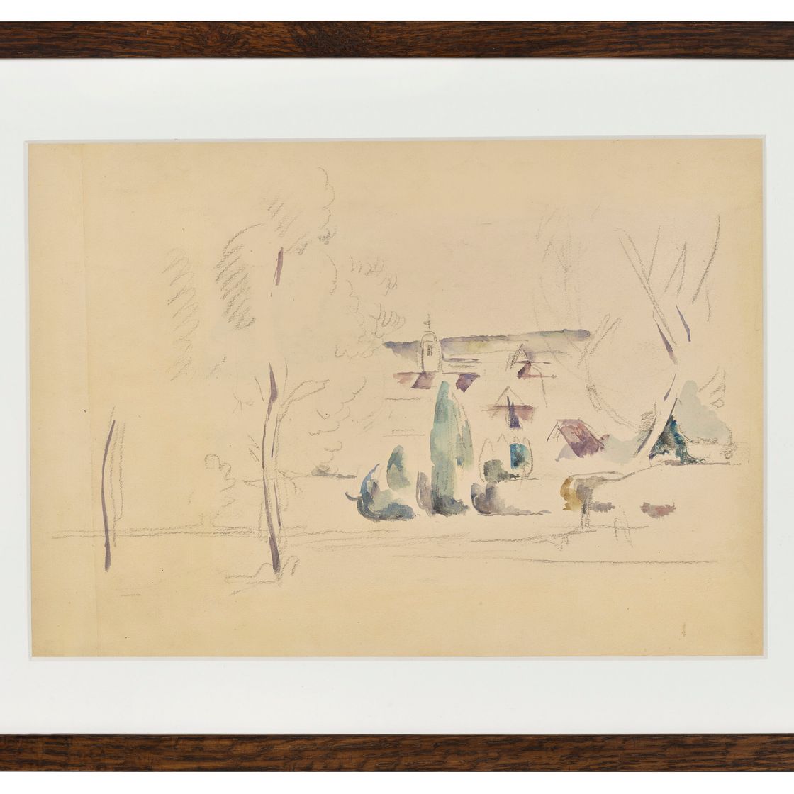 Paul Cézanne — Вю д'ун Бург ( Эмань ) (справа); Зелень (сзади), изображение 3