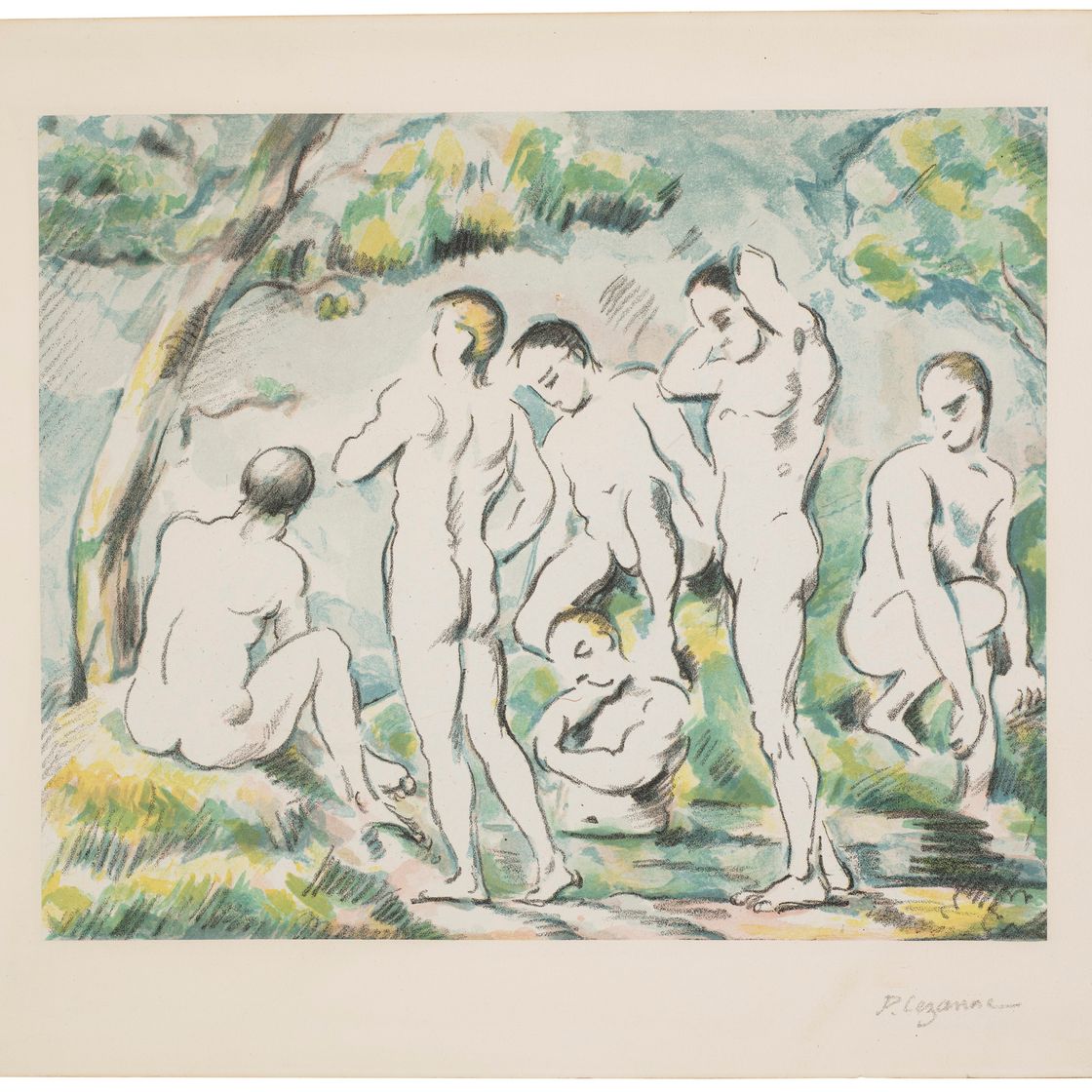 Paul Cézanne — Les Baigneurs ("Маленькие планши"), из альбома "Марки галереи Воллара"