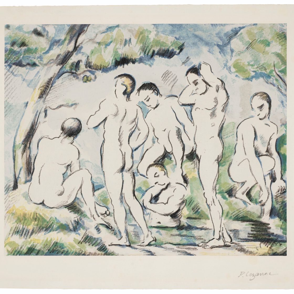 Paul Cézanne — Les Baigneurs ("Маленькие планши"), из альбома "Марки галереи Воллара"