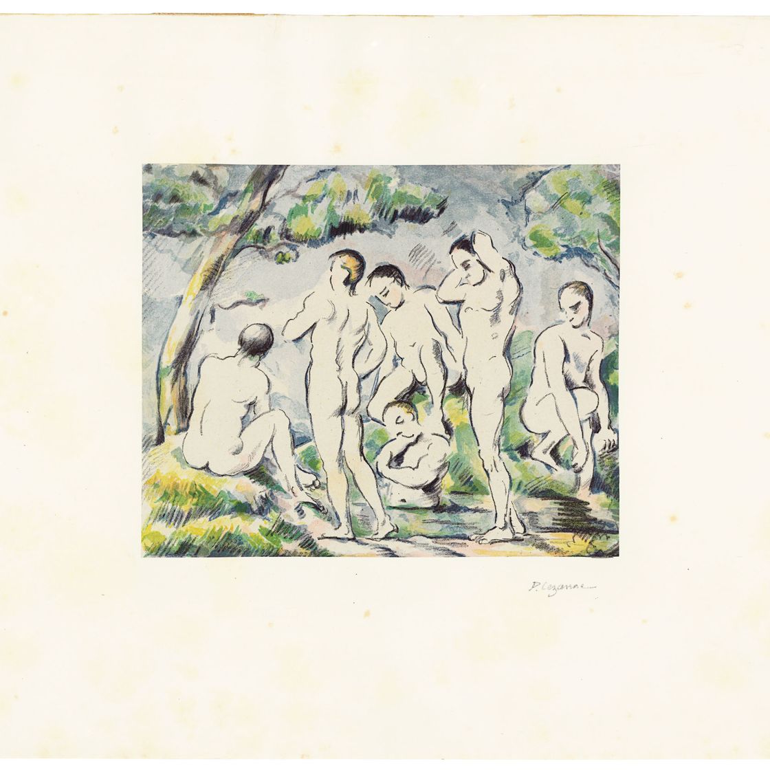 Paul Cézanne — Les baigneurs (маленькая планша) , из оригинального альбома художников галереи Воллар
