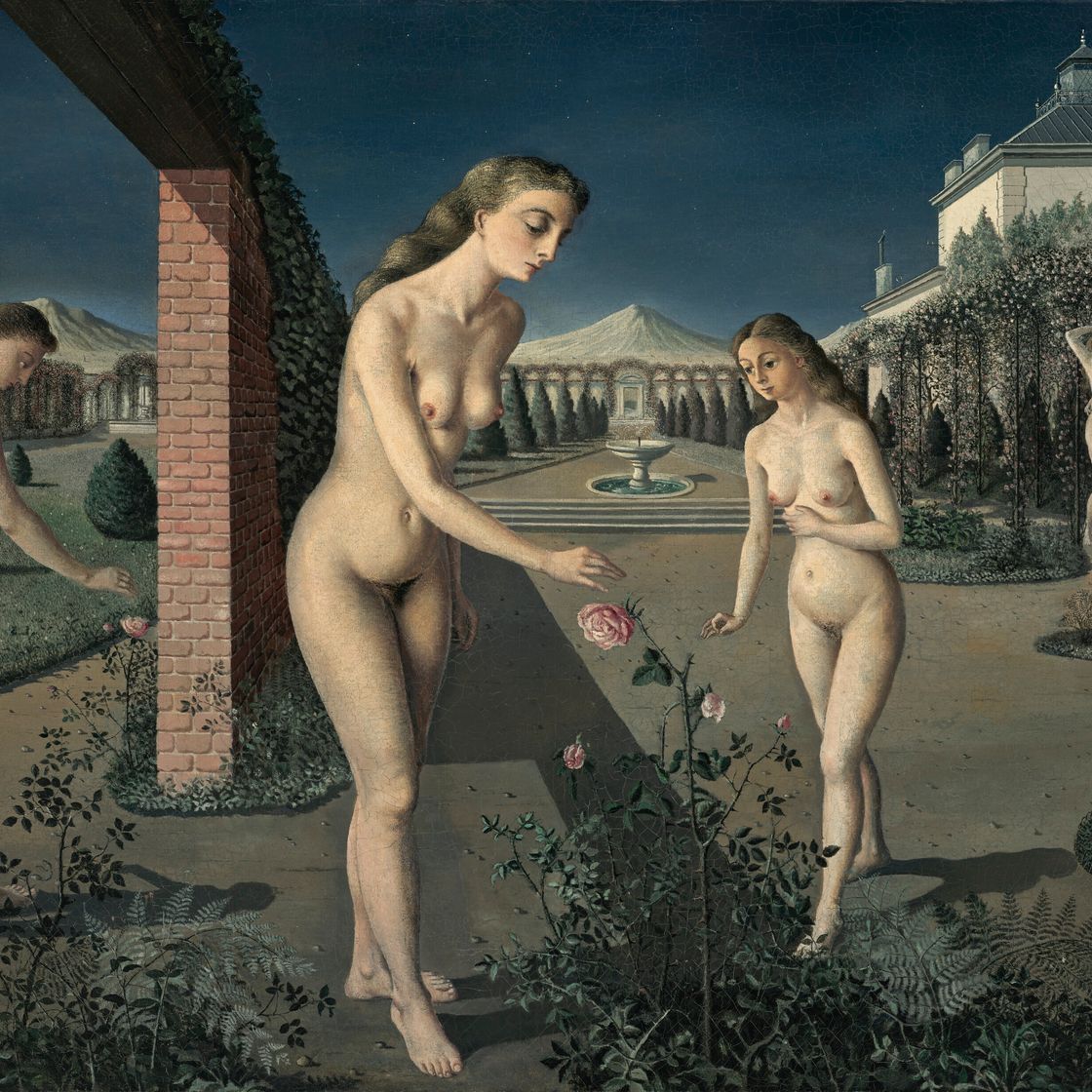 Paul Delvaux — Ночной сад, изображение 1