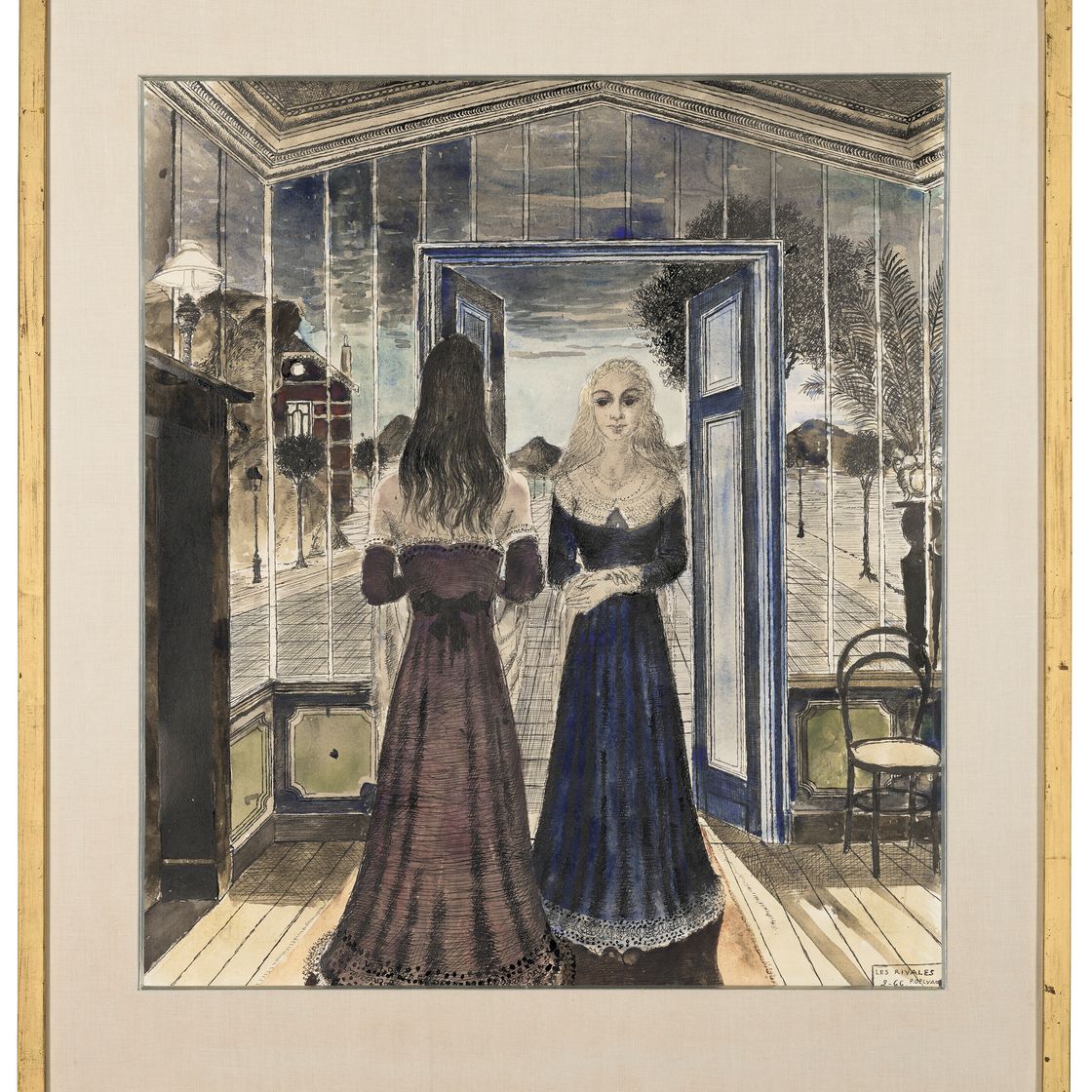 Paul Delvaux — Этюд для живой картины "Соперники", изображение 3
