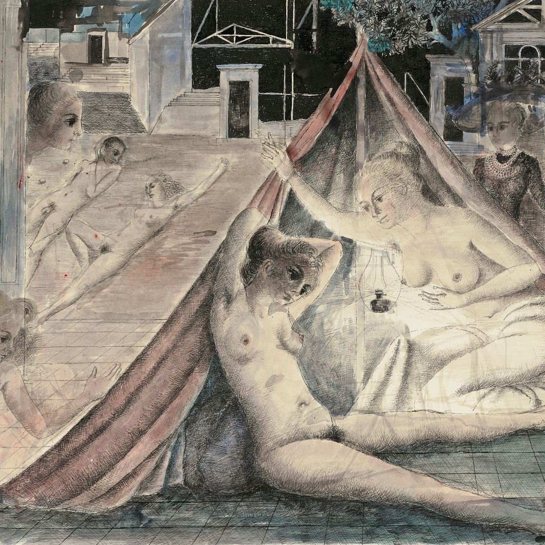Paul Delvaux — Румяный тент, изображение 1