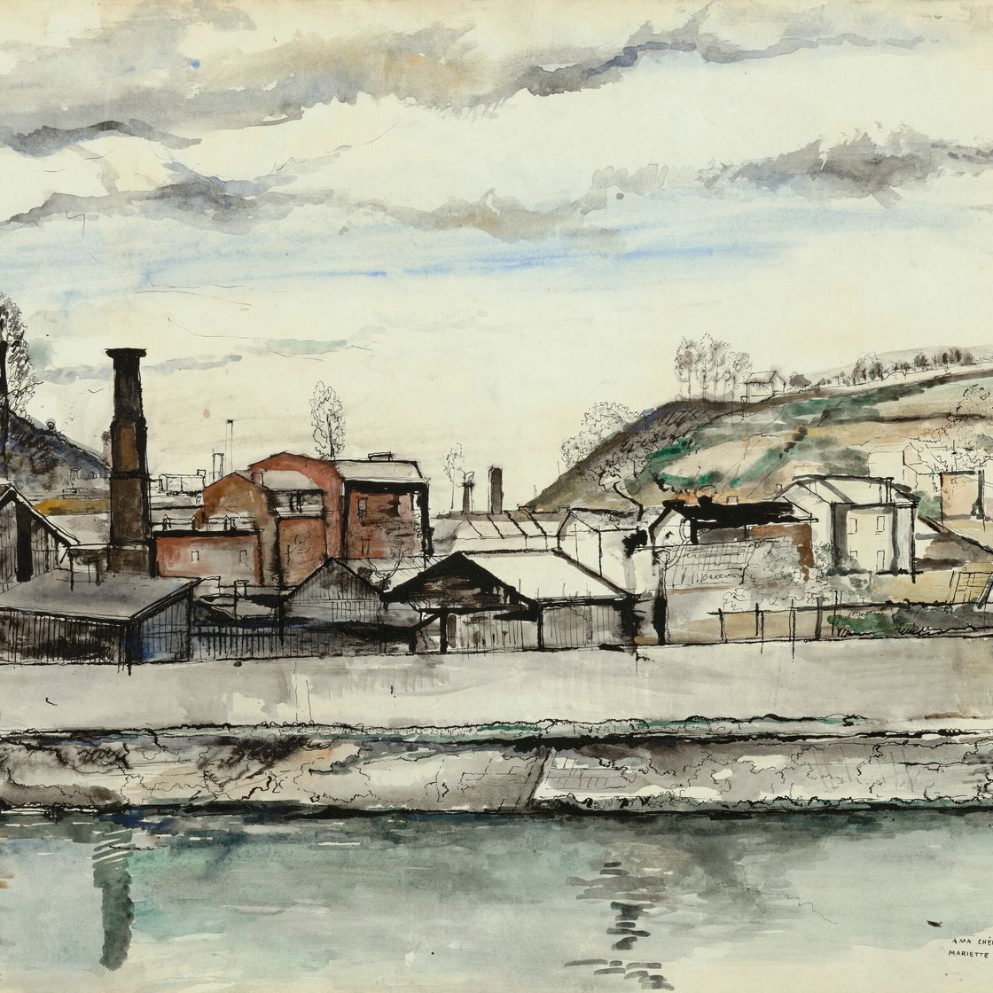 Paul Delvaux — Узины на берегу Мааса у Юи