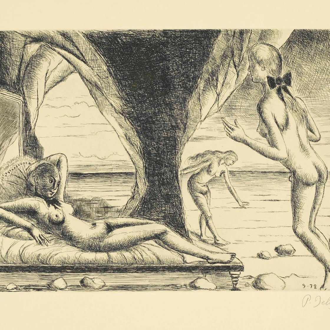 Paul Delvaux — Ален Роб-Грийе, строящий разрушенный храм богини Ванаде (Якоб 81-91)