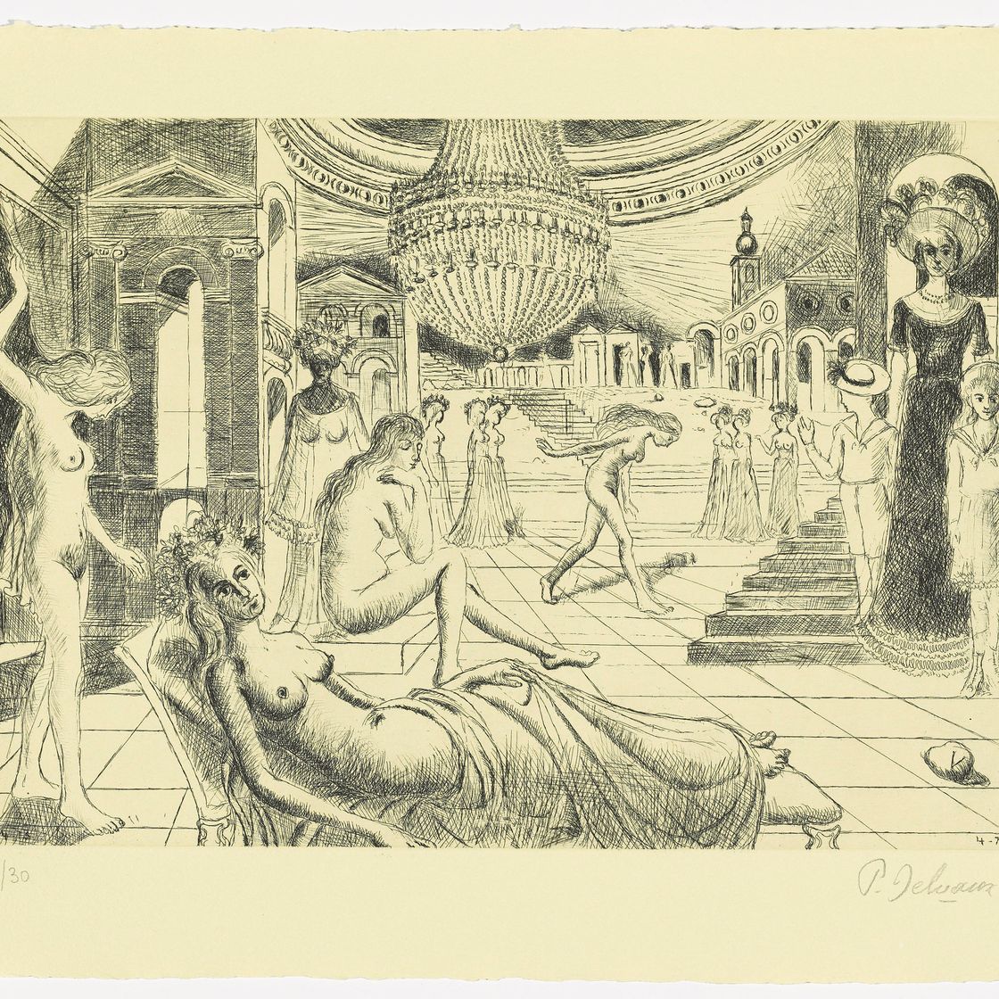 Paul Delvaux — Строительство разрушенного храма богини Ванадии