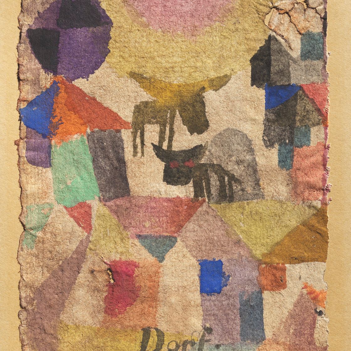 Paul Klee — Дорфартиг, Хаузер, 2 фермы (похожие на деревню, Дома, 2 коровы)