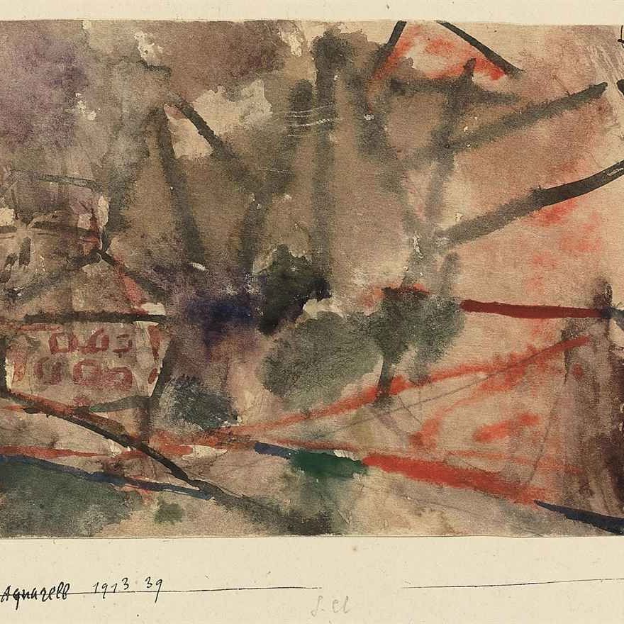 Paul Klee — Акварель (дом для престарелых в Гросене, новый клан)