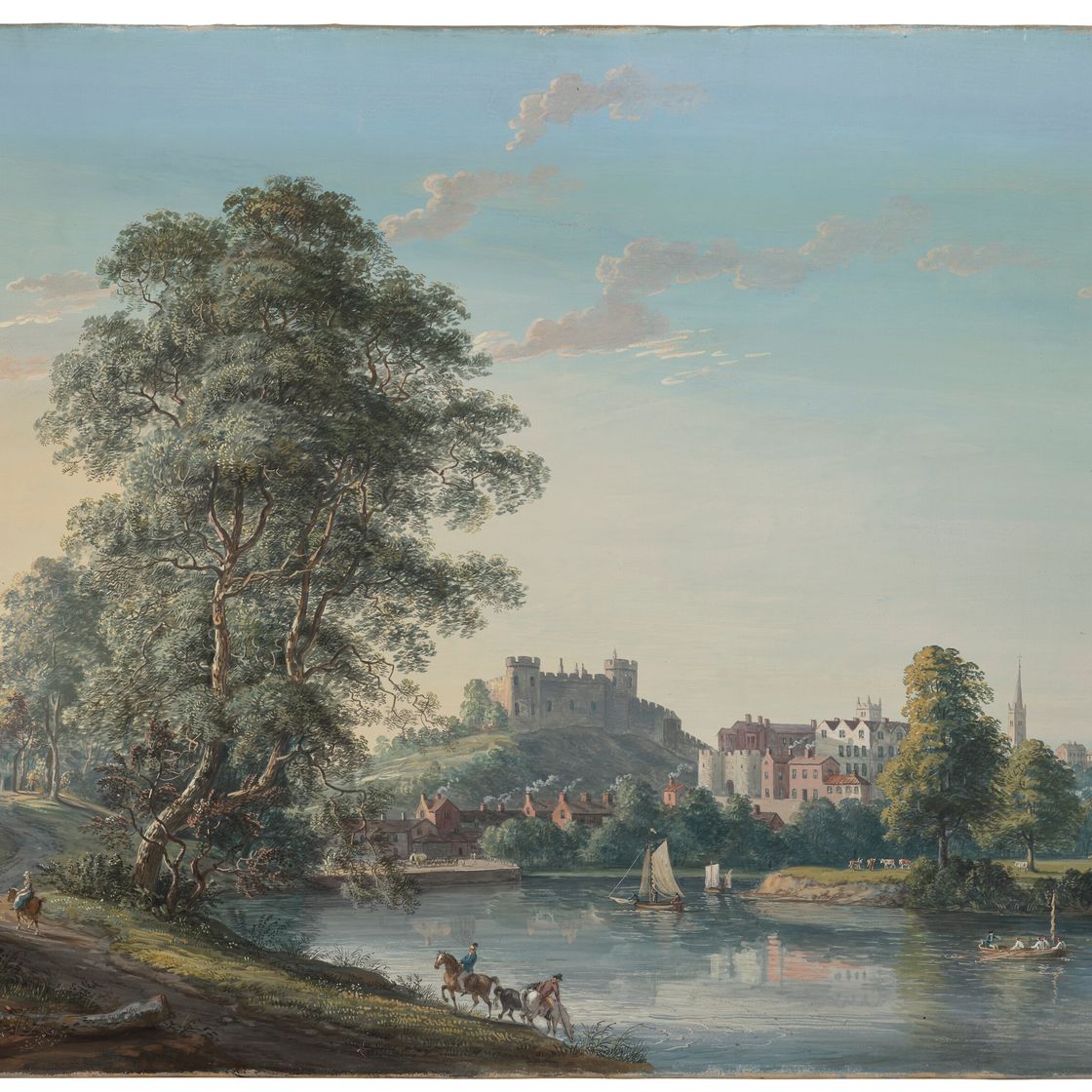Paul Sandby — Вид на замок Шрусбери с реки, изображение 1
