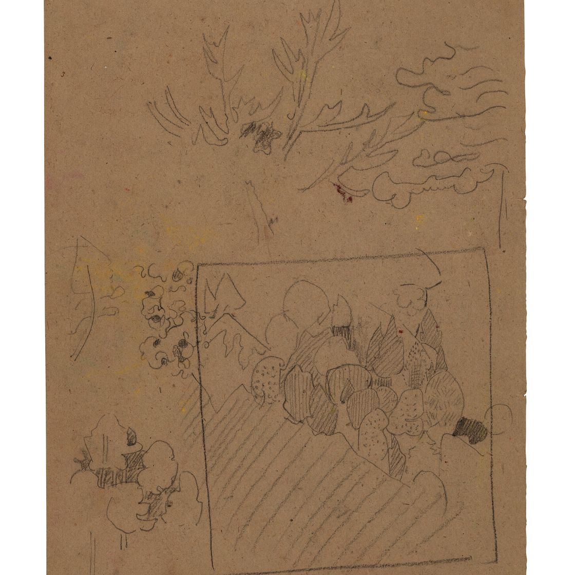 Paul Sérusier — Козлы отпущения ( задом наперед ); "Этюды о деревьях " ( оборотная сторона ), изображение 3