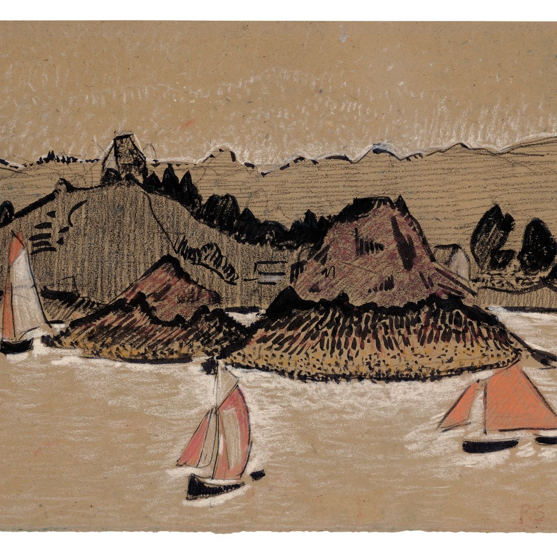 Paul Sérusier — Труа-бато-сюр-ле-Трие ( справа ); Сардинский этюд ( сзади )
