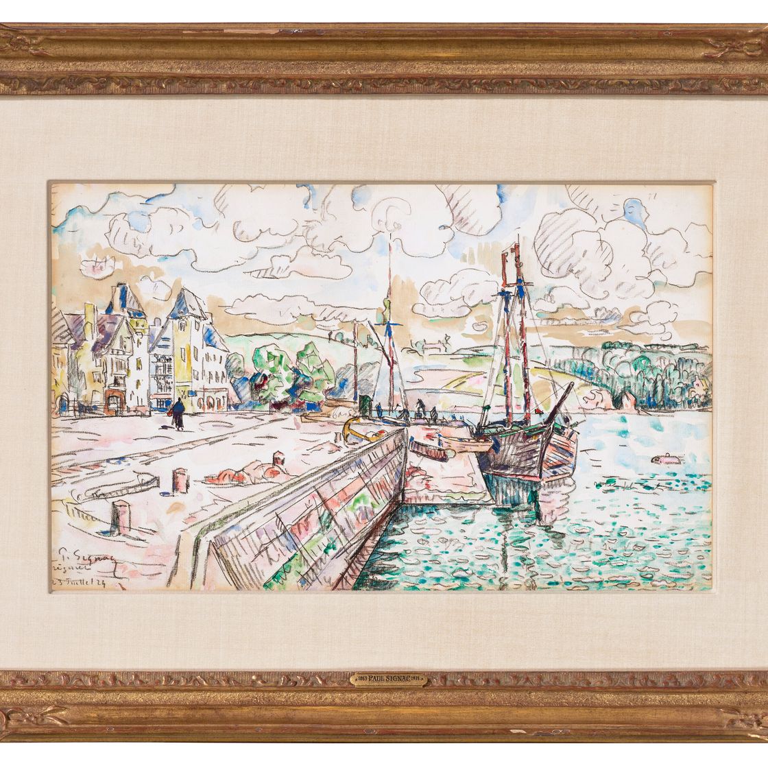 Paul Signac — Трегье. Бато на набережной, изображение 2