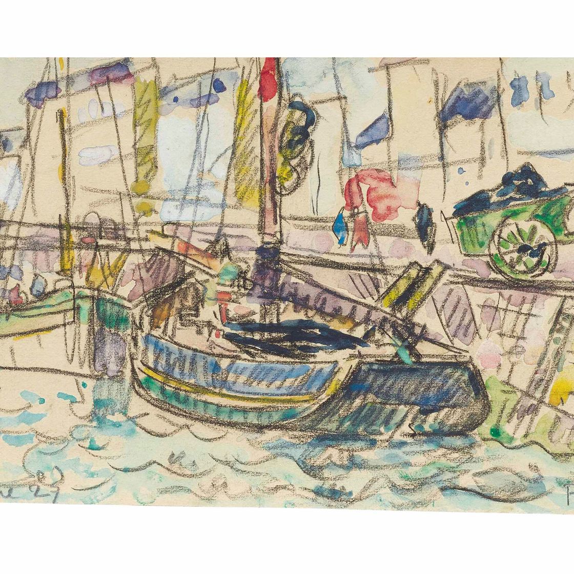 Paul Signac — Одьерн, бато на набережной