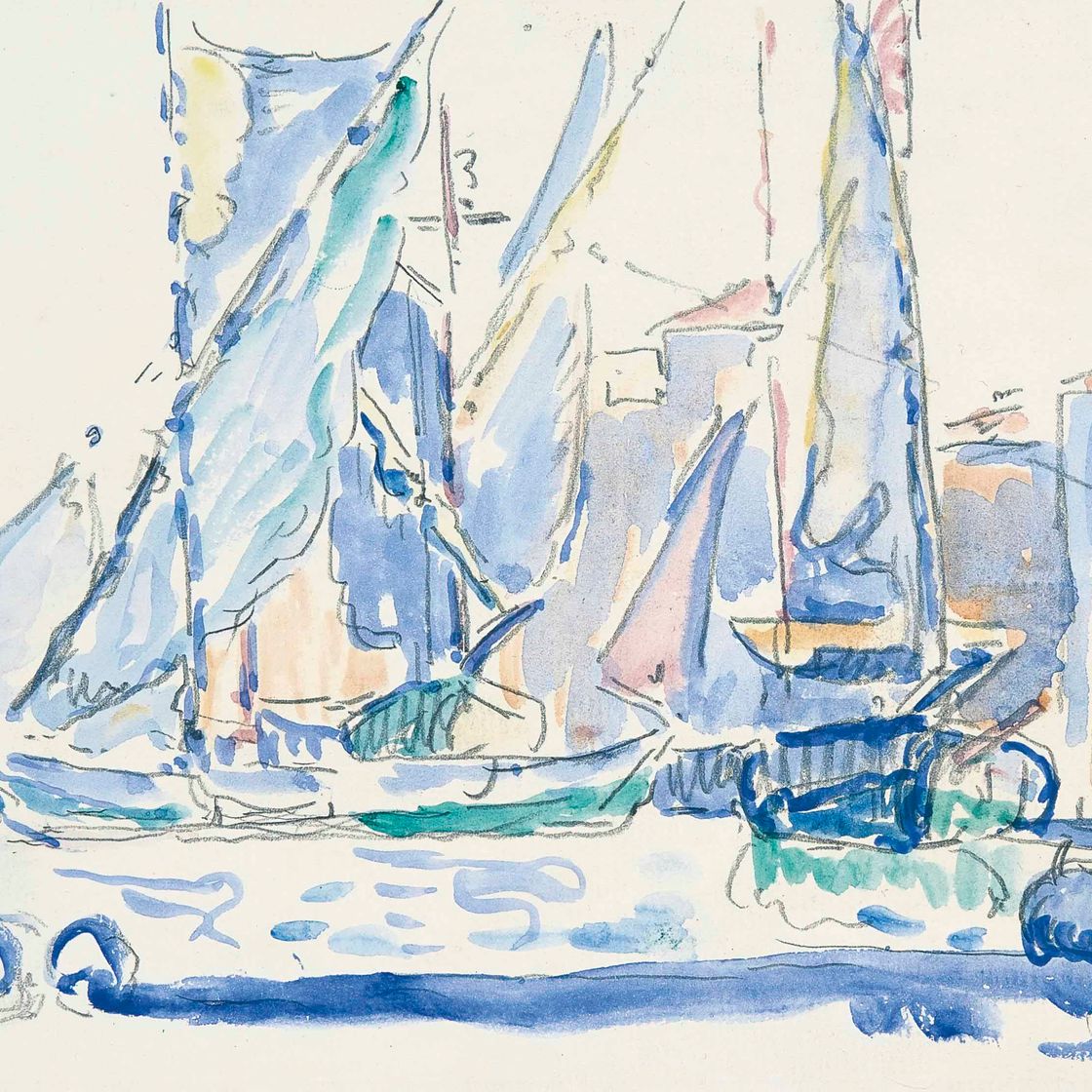 Paul Signac — Сен-Тропе, порт Тартанес
