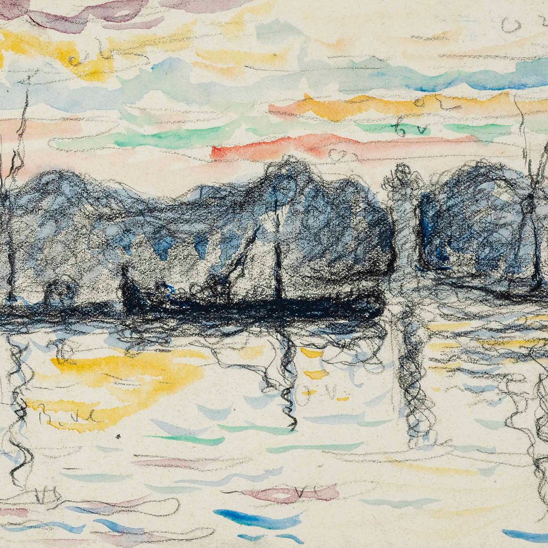 Paul Signac — Сен-Тропе, отель le port au soleil couchant