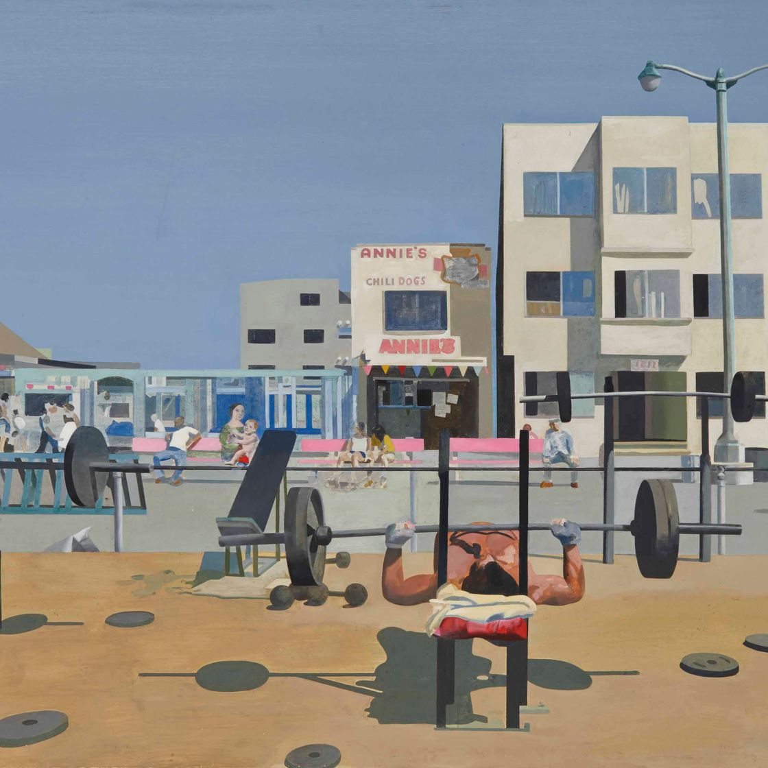 Peter Blake — Мадонна с Венецианского пляжа № IV (по мотивам "Розовой мадонны" Рафаэля)