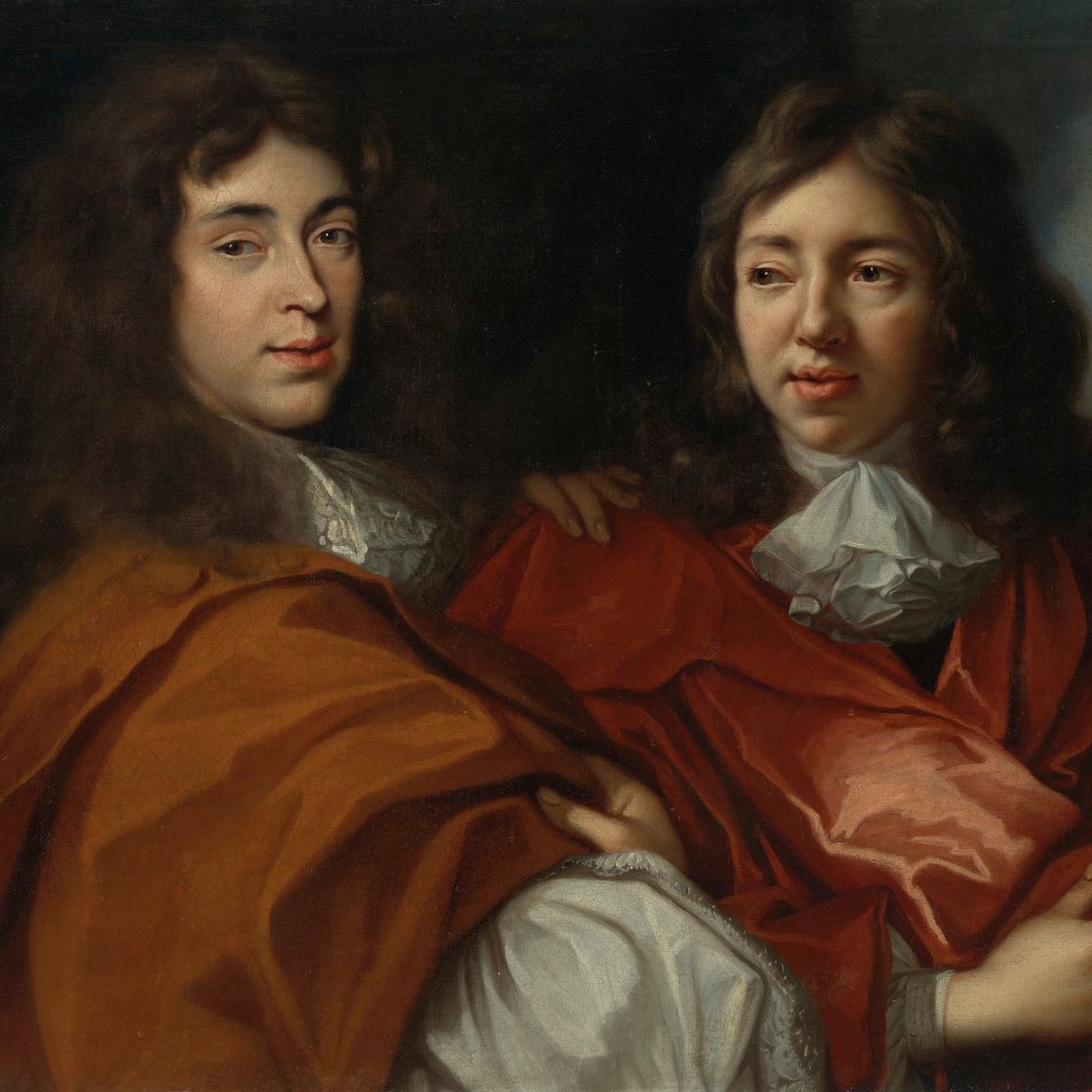 Peter Lely — Двойной портрет двух джентльменов в полный рост, одетых в красные мантии, изображение 1