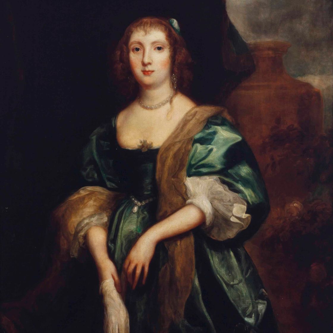 Peter Lely — Портрет дамы в три четверти роста, в голубом платье