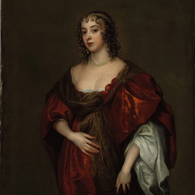 Peter Lely — Портрет дамы, традиционно идентифицируемой как Элизабет Говард, стоящей в три четверти роста