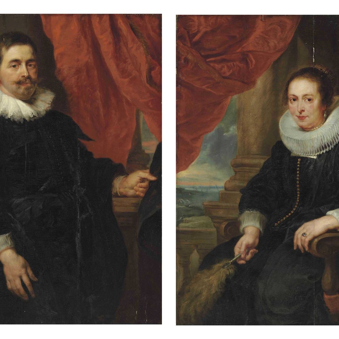 Peter Paul Rubens — Портрет джентльмена, вероятно, Питера ван Хеке; и портрет леди, вероятно, его жены, Клары Фоурмент.