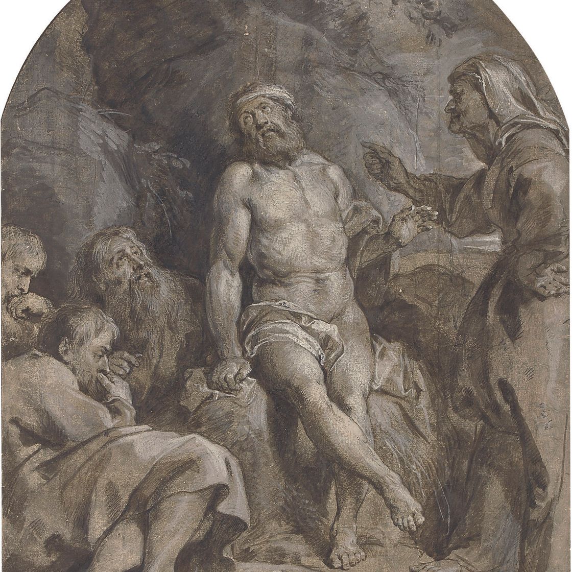 Peter Paul Rubens — Иова, сидящего на навозной куче, утешали его друзья и упрекала жена