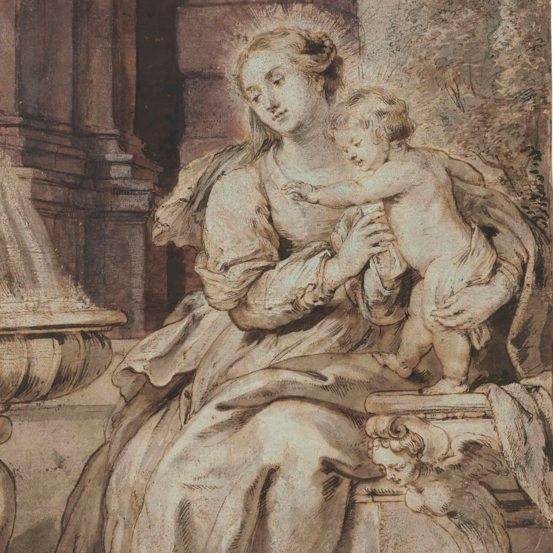 Peter Paul Rubens — Богородица с младенцем у фонтана