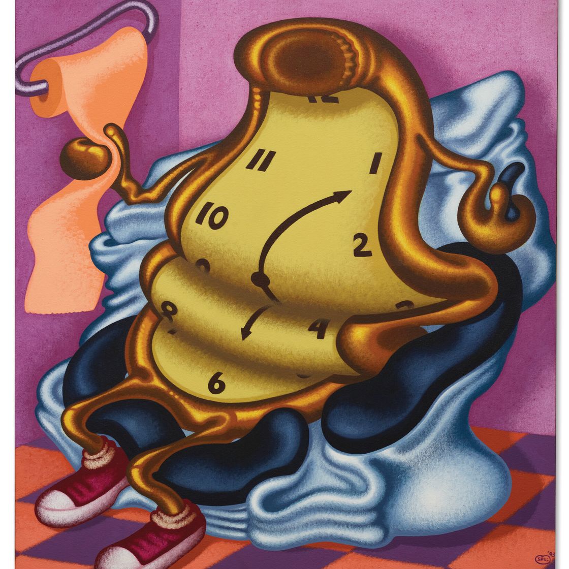 Peter Saul — Мягкие часы в туалете