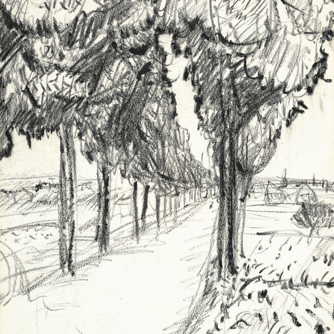 Pierre Bonnard — Аллея деревьев (справа); День памяти аллеи деревьев (сзади), изображение 1