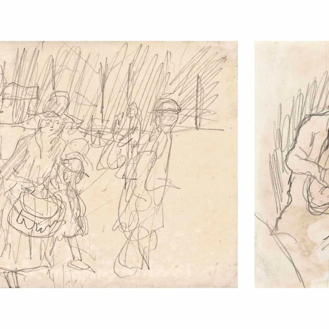 Pierre Bonnard — На сцене перед портом; и женщина с ребенком