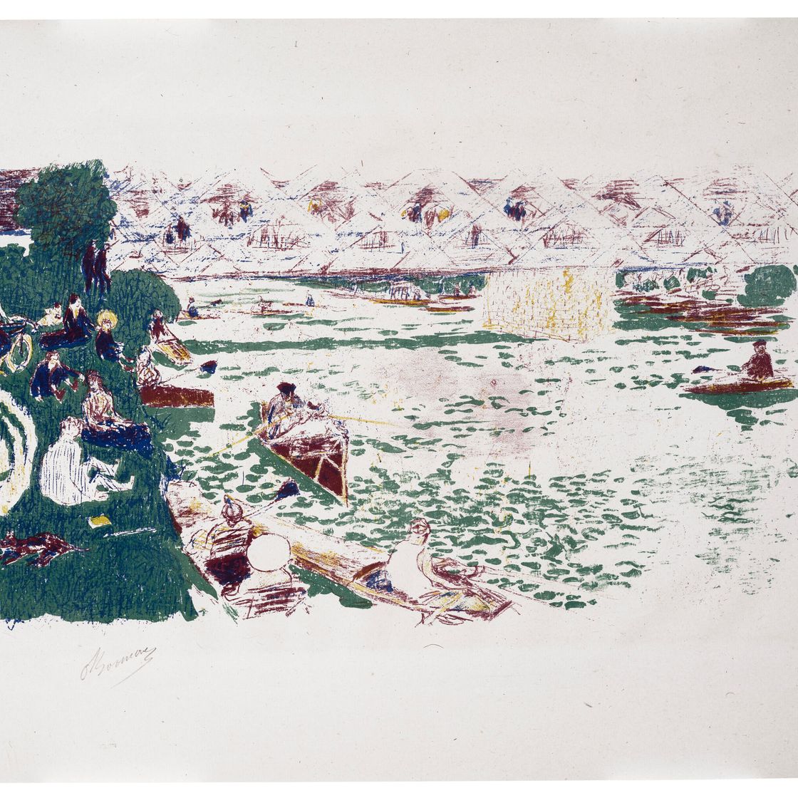 Pierre Bonnard — Канотаж, из альбома оригинальных марок галереи Воллара