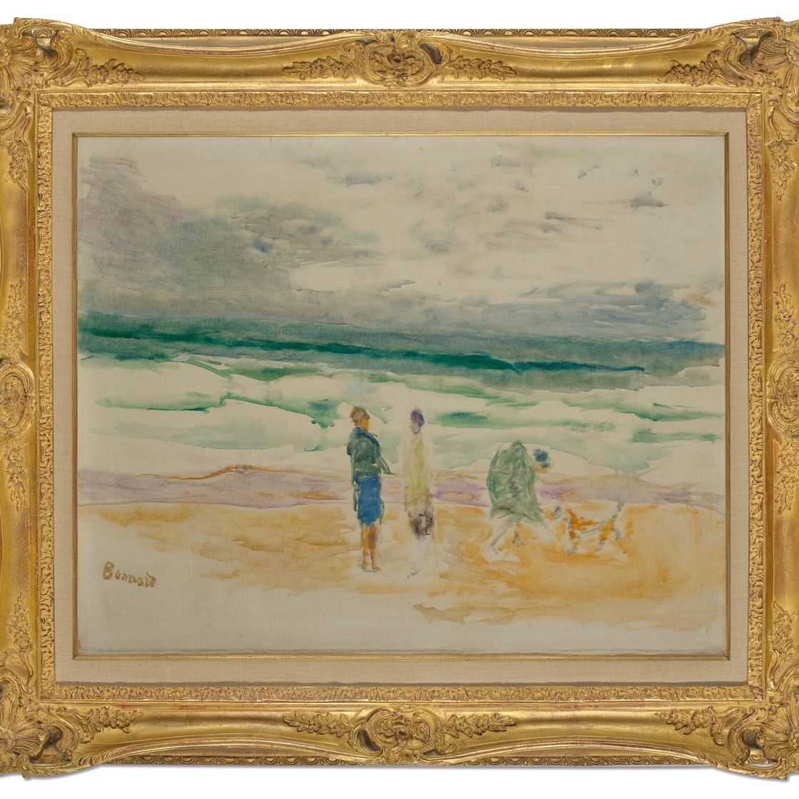 Pierre Bonnard — Пляж. Трое персонажей и одна девушка, изображение 3