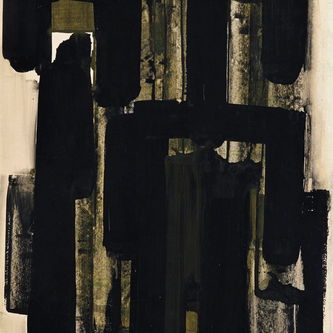Pierre Soulages — Гуашь, 65 х 50 см, 1957