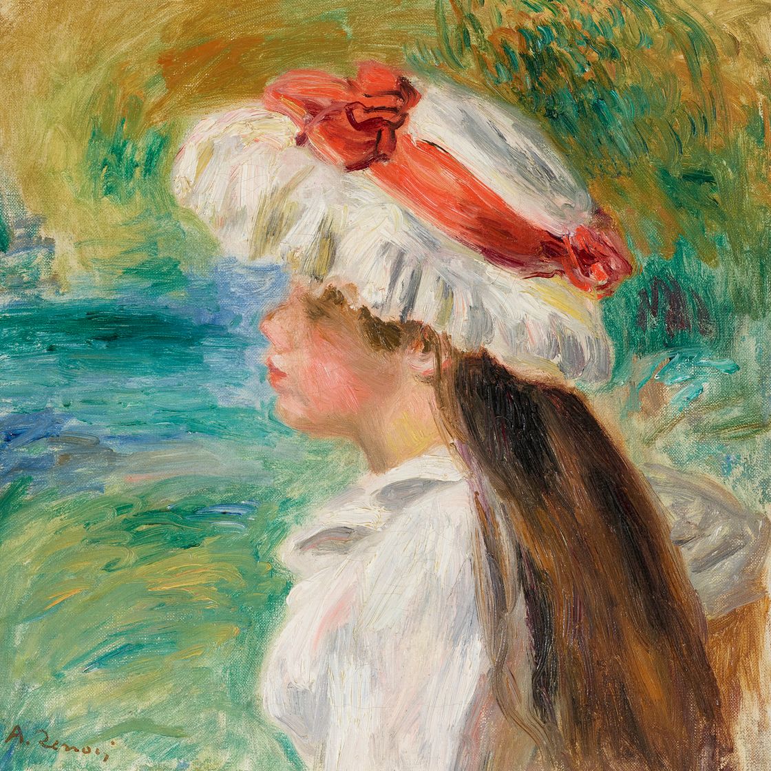 Pierre-Auguste Renoir — Маленькая девочка с прической для головы в саду, изображение 1