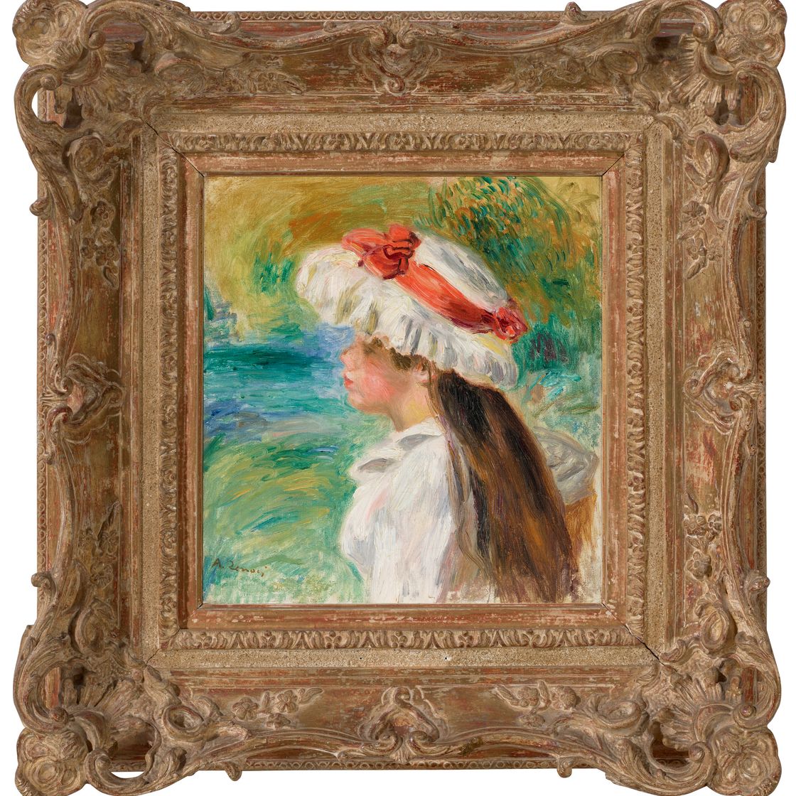 Pierre-Auguste Renoir — Маленькая девочка с прической для головы в саду, изображение 2