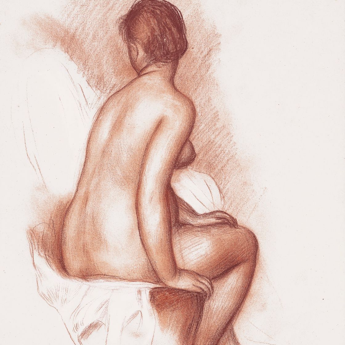 Pierre-Auguste Renoir — Женская задница (Baigneuse assise vue de dos), изображение 1