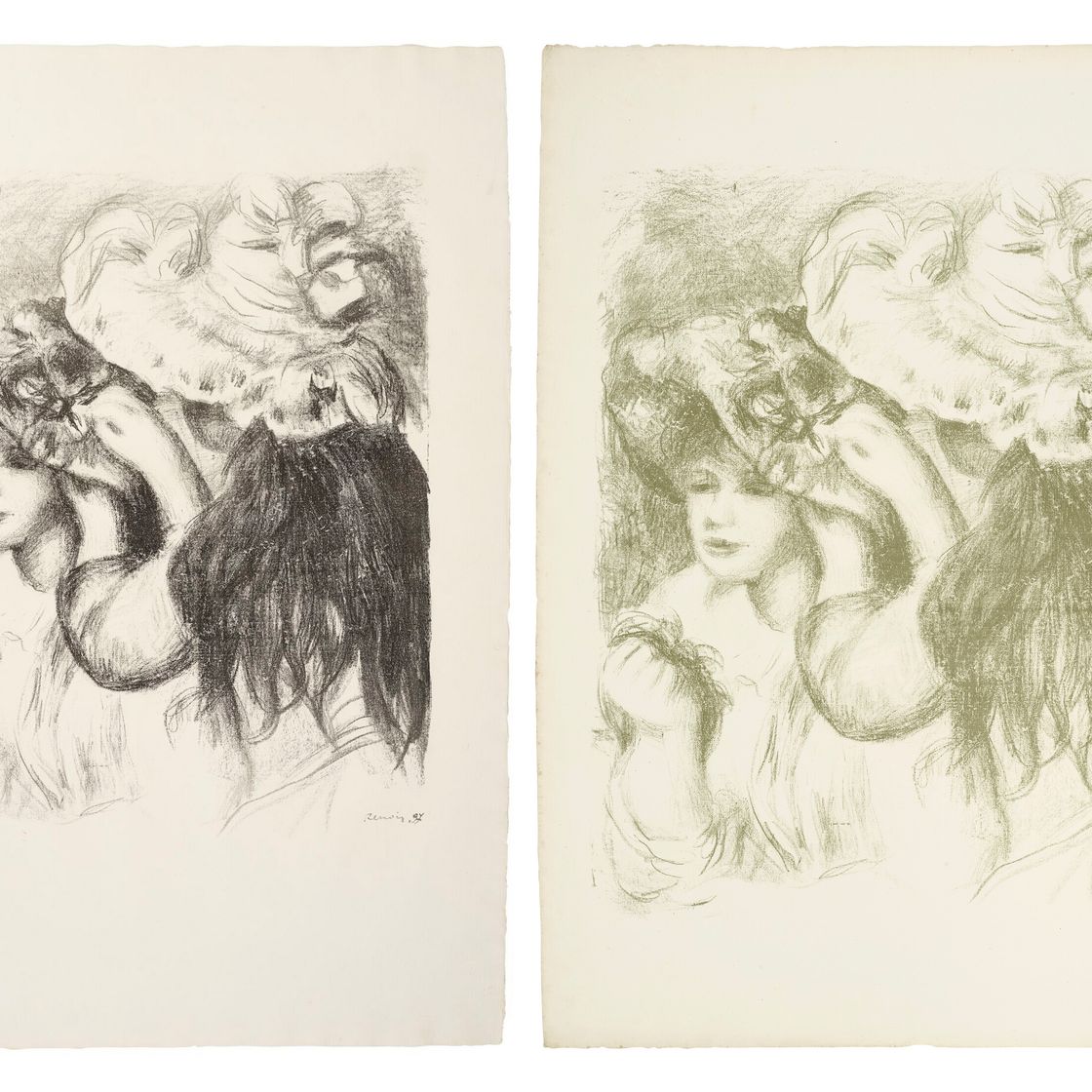 Pierre-Auguste Renoir — Две гравюры художника, изображение 1