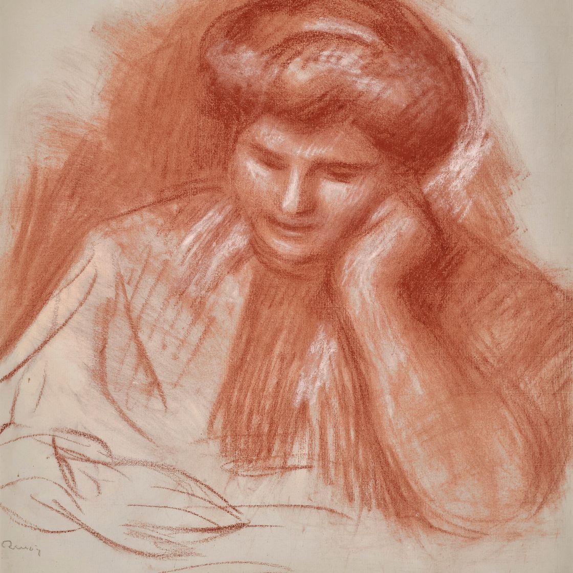 Pierre-Auguste Renoir — Габриэль Лизан (прямая линия); Буст де Коко (оборотная сторона), изображение 1