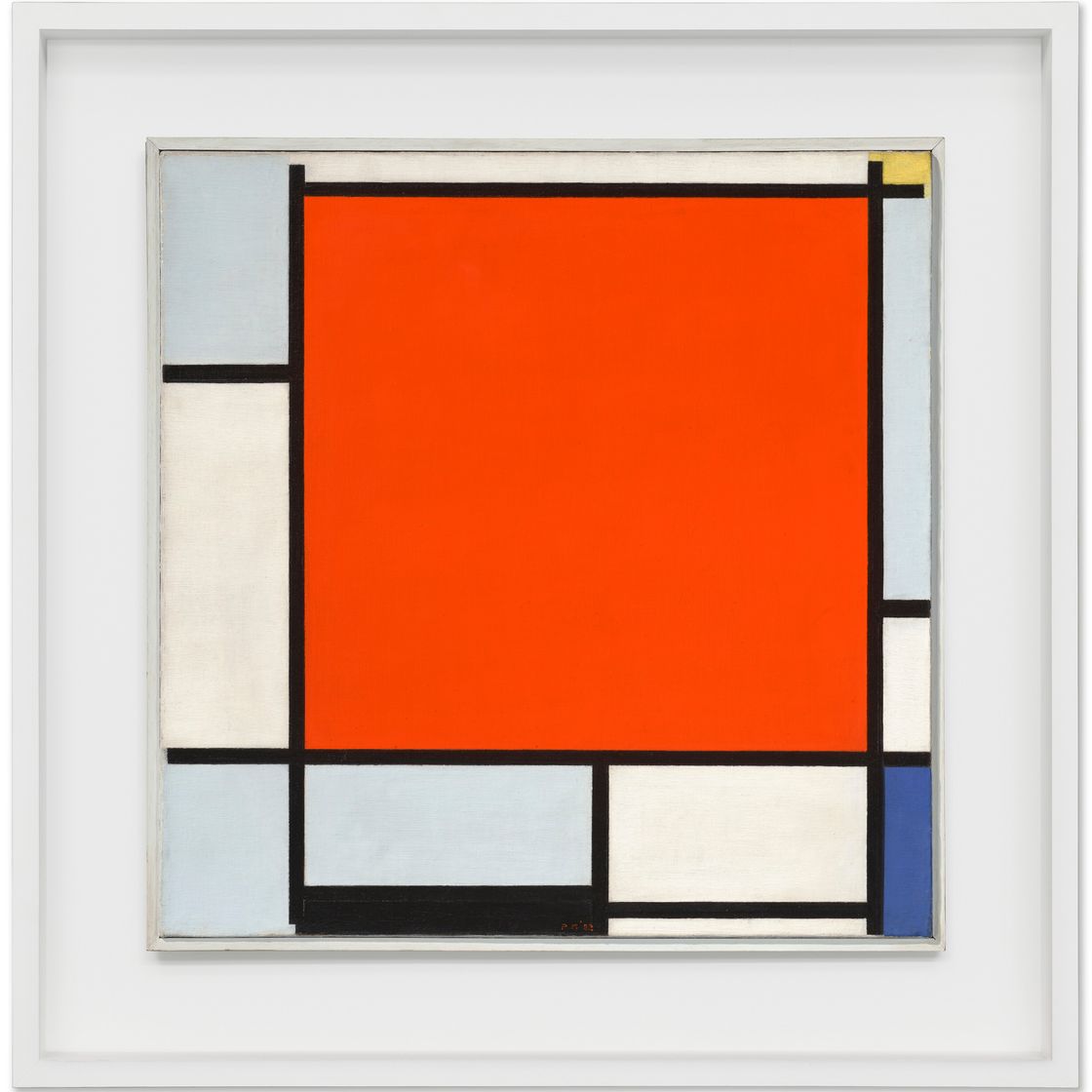 Piet Mondrian — Композиция с большой красной плоскостью, голубовато-серой, желтой, черной и синей, изображение 2