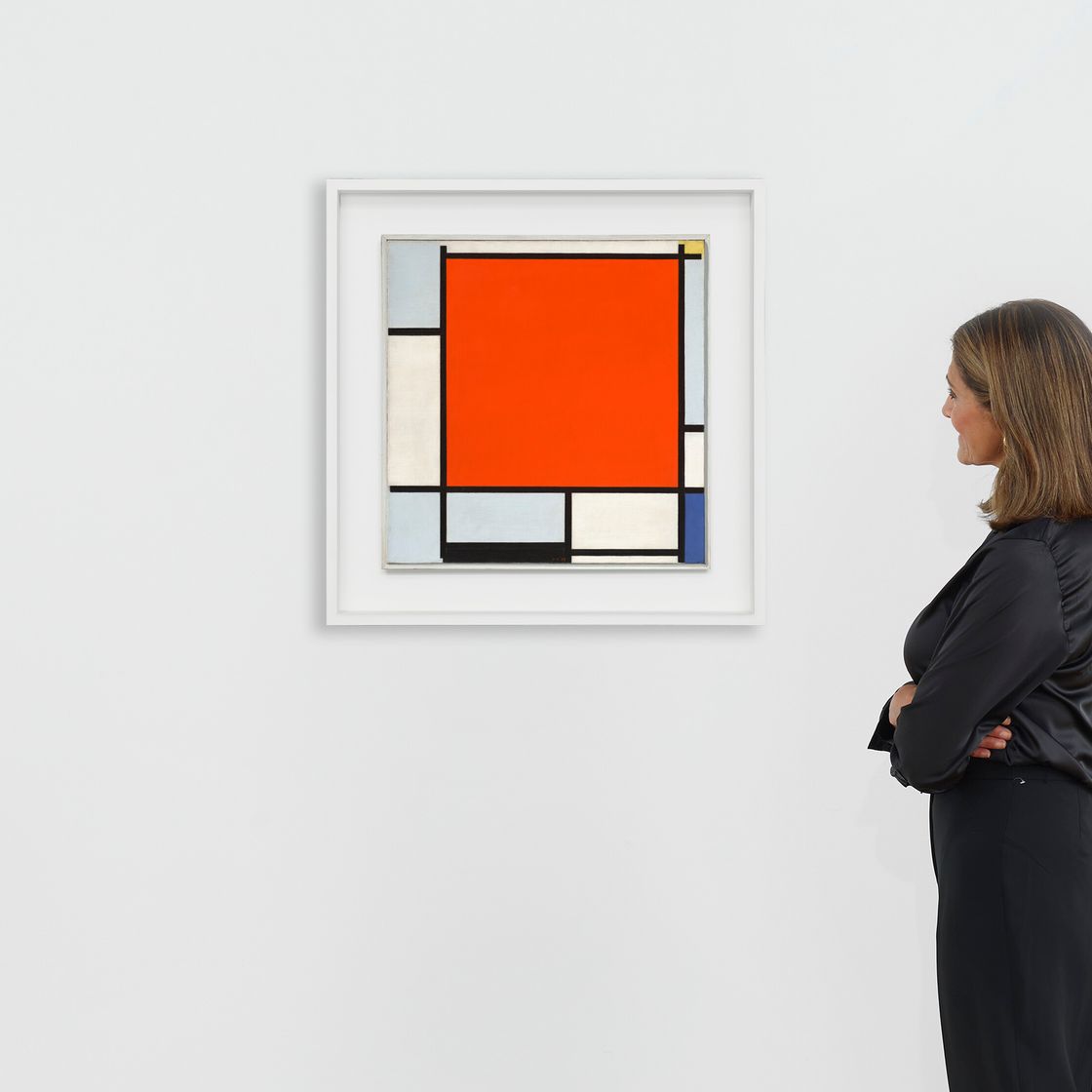 Piet Mondrian — Композиция с большой красной плоскостью, голубовато-серой, желтой, черной и синей, изображение 4