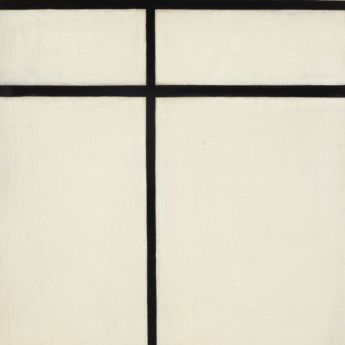 Piet Mondrian — Композиция с двойной линией и желтым цветом (незаконченная), изображение 1