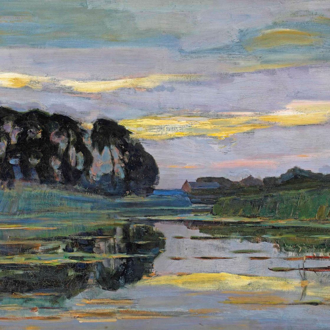 Piet Mondrian — Усадьба на Гейне, укрытая высокими деревьями и небом с прожилками