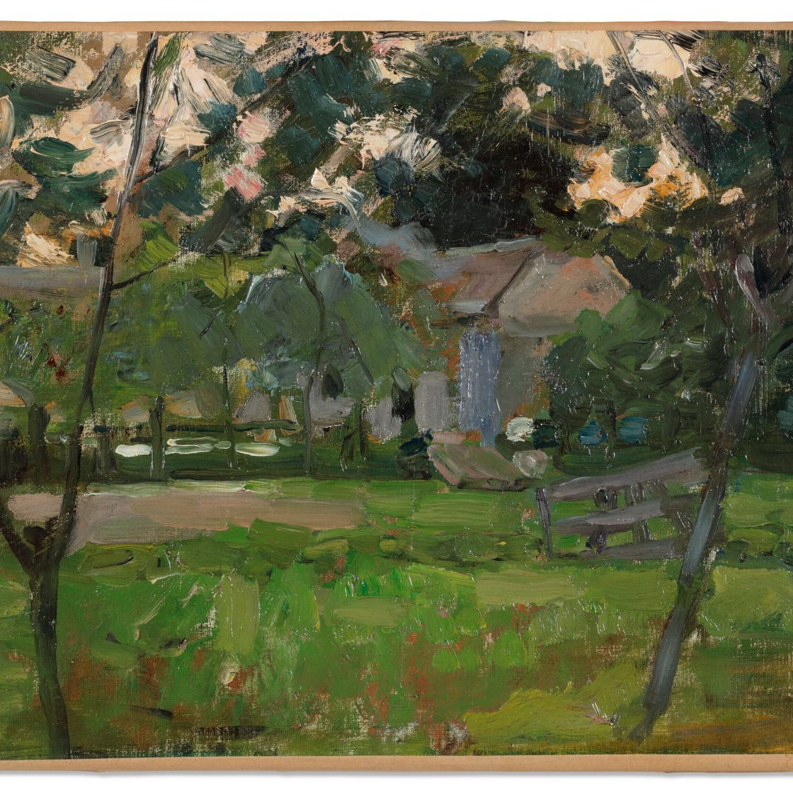 Piet Mondrian — Буренерф в хет-Гой-гефланкирд-дор-джонге-бумпьес (Фермерский двор в Хет-Гой, окруженный молодыми деревьями)