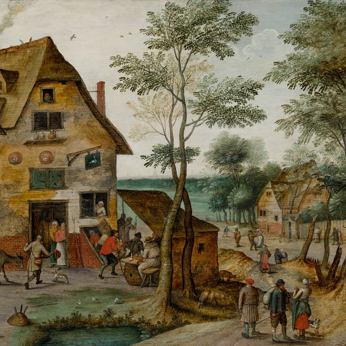 Pieter Brueghel the Younger — Деревенская сцена с бегством в Египет, изображение 1