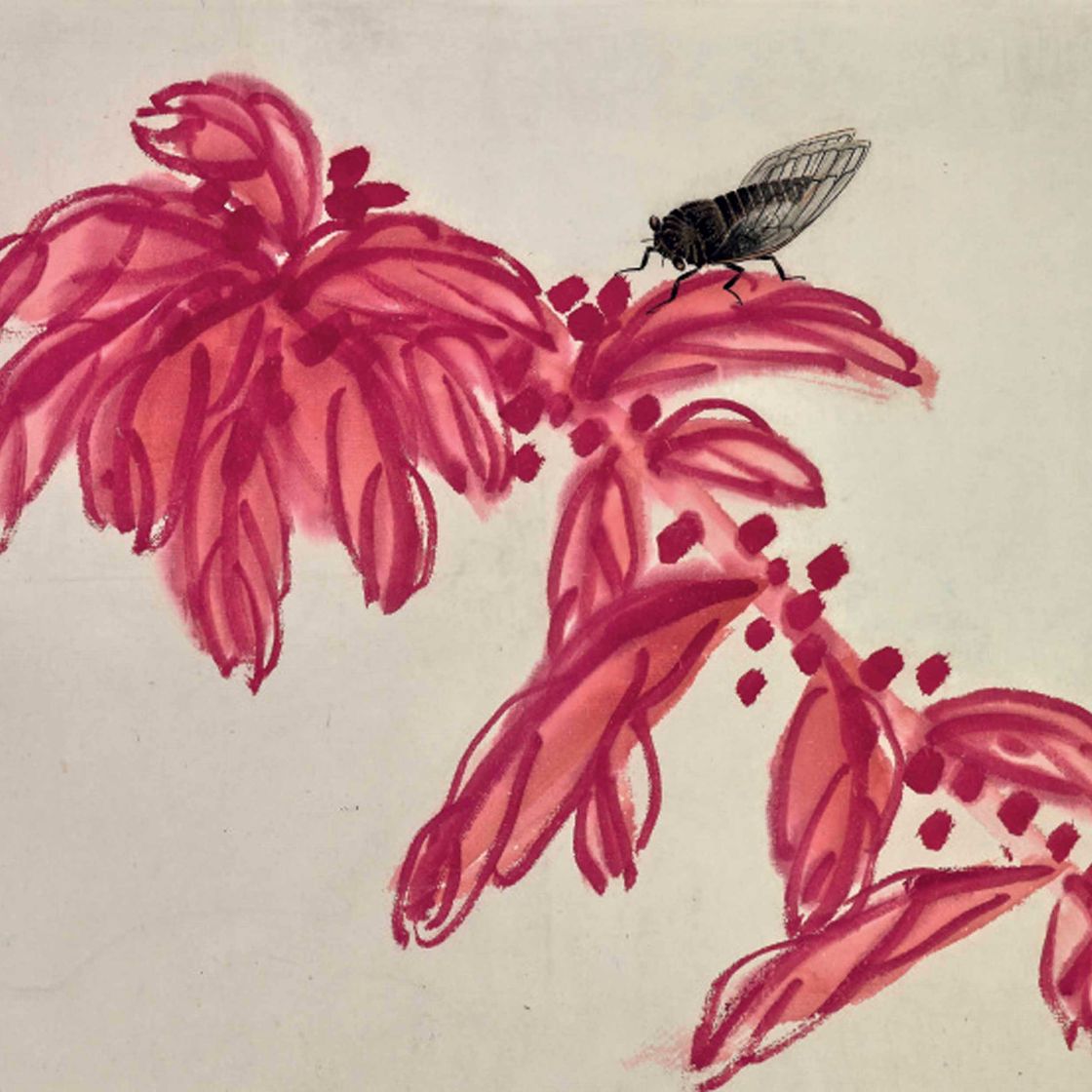 Qi Baishi — КРАСНЫЕ ЛИСТЬЯ И ЦИКАДЫ