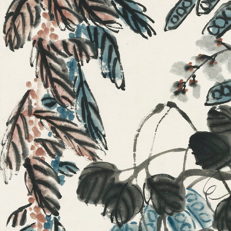 Qi Baishi — Осенние листья и насекомые