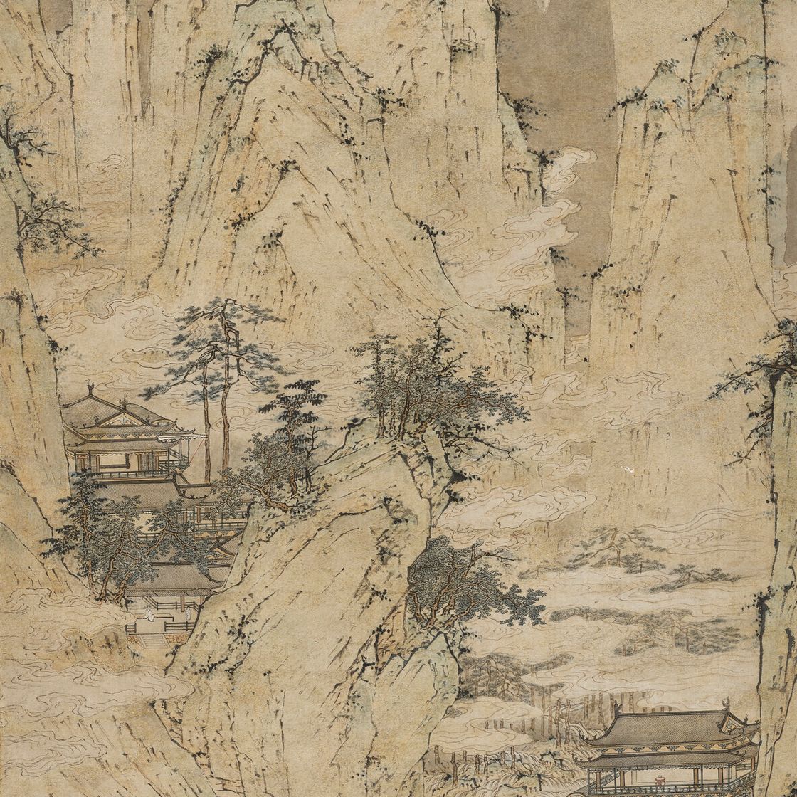 Qiu Ying — Небесные горы и павильоны, изображение 1